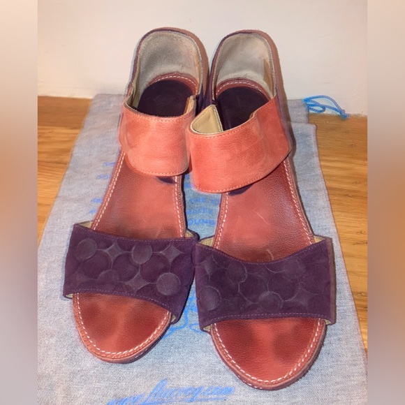 Fleuvog Selma Embossed Suede Sandal Clog - Picture 3 of 6